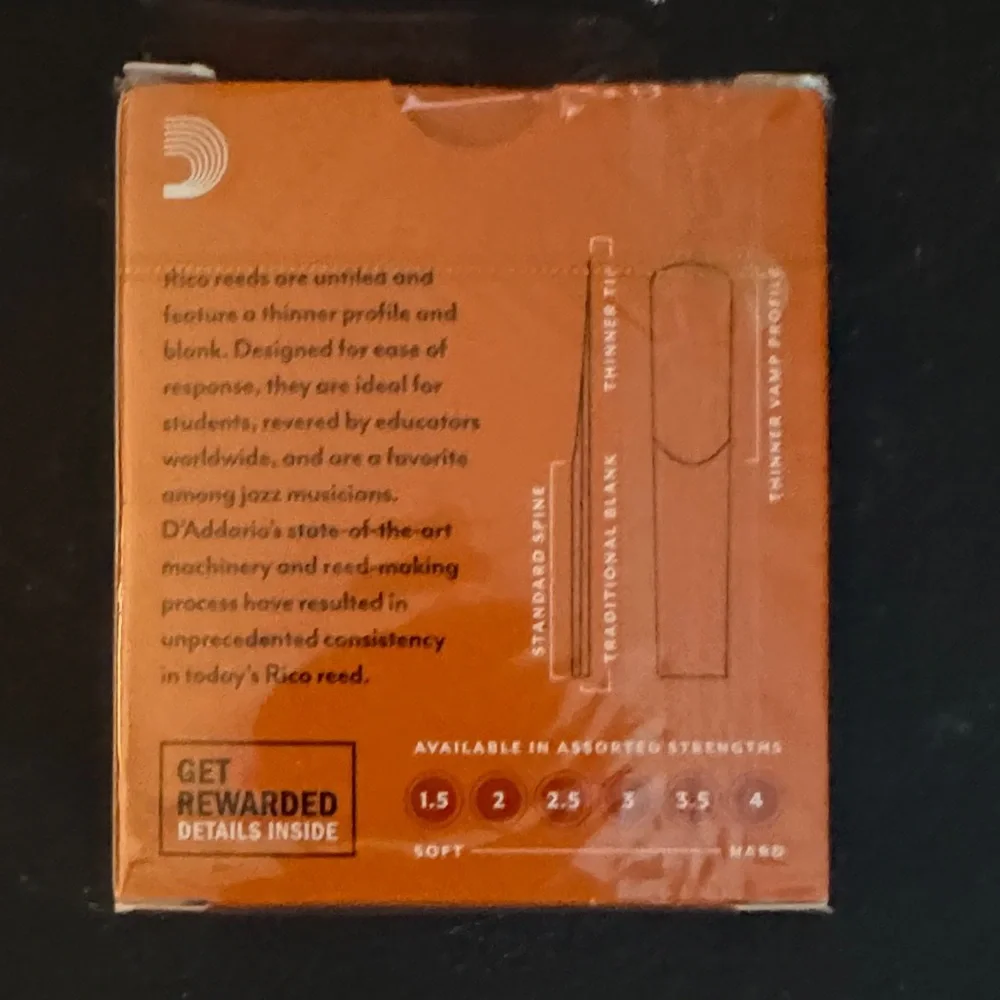 NIB 5-Rico B♭ Clarinet Reeds 2.5 Strength - Picture 2 of 2